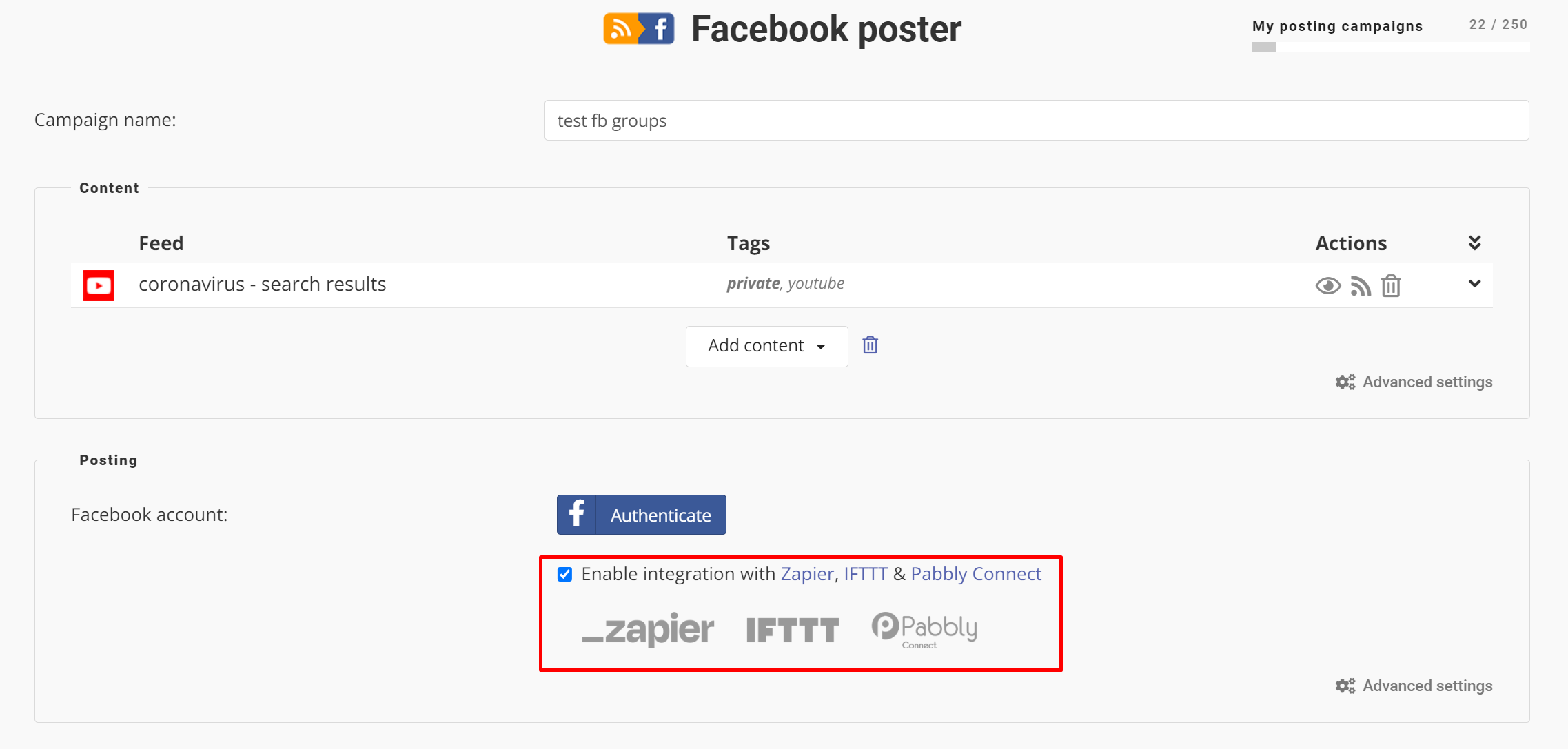 Posters Integration with Zapier, IFTTT and Pabbly Connect